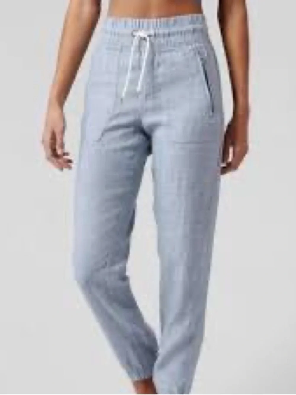 Athleta retreat, linen Light Blue Women's Joggers - Casual Drawstring Waist - Picture 1 of 4
